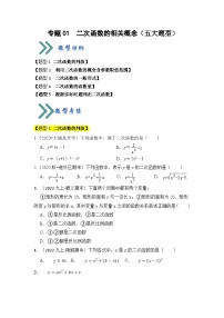 人教版数学九年级上册期末复习 专题01  二次函数的相关概念（五大题型）（题型专练）（2份，原卷版+解析版）