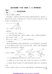 综合与实践题～广东省(北师版)试卷八年级(上)数学期末复习