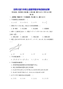 北师大版八年级上册数学期末考试模拟试卷（含答案解析）