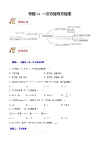 中考数学一轮复习题型归纳精练专题04 一次方程与方程组（2份，原卷版+解析版）