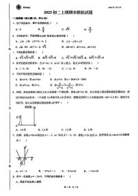 四川省成都市锦江区嘉祥外国语学校2024-2025学年上学期期末考试八年级数学试题