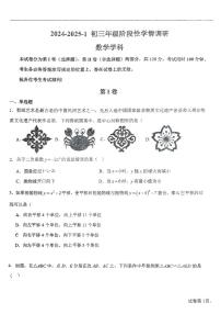 天津市第一中学滨海学校2024-2025学年九年级上学期期末考试数学试题