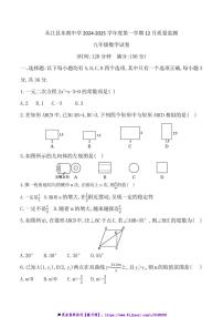 2024～2025学年贵州省黔东南州从江县东朗中学12月考九年级上数学试卷(含答案)