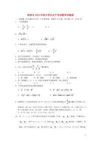 湖南省株洲市2024年中考数学水平提升模拟试题
