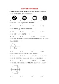 甘肃省2024年中考数学水平提升模拟试题包含答案（含解析）