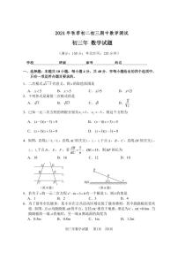 福建省泉州市南安市2024-2025学年上学期九年级期中考试数学题