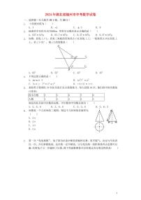 湖北省随州市2024年中考数学模拟试题（含解析）