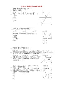 广西河池市2024年中考数学模拟试题（含解析）