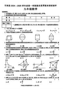 陕西省榆林市子洲县2024-2025学年九年级上学期期末考试数学试题