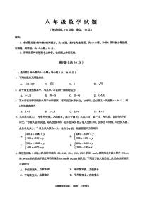 山东省青岛崂山区2024—2025学年上学期八年级数学期末试题