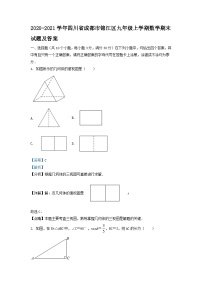 2020-2021学年四川省成都市锦江区九年级上学期数学期末试卷及答案