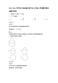 2020-2021学年四川省成都市青羊区九年级上学期数学期末试卷及答案