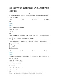 2022-2023学年四川省成都市双流区九年级上学期数学期末试卷及答案