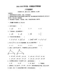 吉林省长春市农安县第一中学2024-2025学年八年级上学期期末学情调研 数学试卷（PDF版）