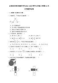 山东省日照市新营中学2024-2025学年七年级上学期12月月考 数学试卷（含解析）