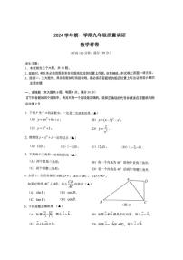2025年上海市嘉定区初三数学一模试卷