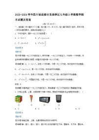 2023-2024学年四川省成都市龙泉驿区九年级上学期数学期末试题及答案