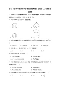 2022-2023学年湖南省长沙市雅礼教育集团七年级（上）期末数学试卷
