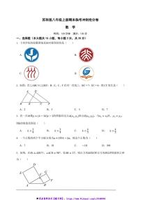 苏科版八年级上册期末临考冲刺抢分数学卷试卷(原卷版解析版)