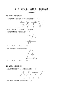 初中数学人教版（2024）七年级下册5.1.3 同位角、内错角、同旁内角练习题