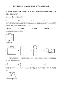 浙江省温州市2024年中考模拟数学试题（原卷版）
