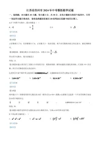 江苏省苏州市2024年中考模拟数学试题（解析版）
