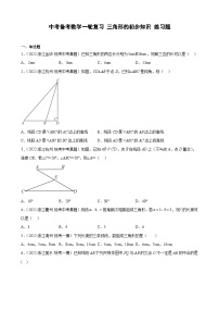 浙江省2023年中考数学一轮复习 三角形的初步知识 练习题（含详解）　