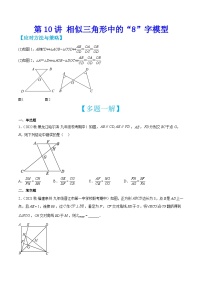 中考数学二轮培优训练第10讲 相似三角形中的“8”字模型（2份，原卷版+解析版）