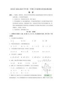 广东省深圳市龙岗区2024-2025学年八年级上册期末考试 数学试题（原卷版+解析版）