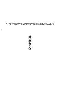 2025届上海市普陀区初三一模数学试卷（含参考答案）