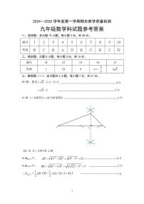 广东省清远市清新区2024-2025学年九年级上学期1月期末数学试题