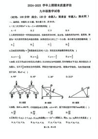 河南省郑州市第八中学2024-2025学年九年级上学期期末考试数学试卷