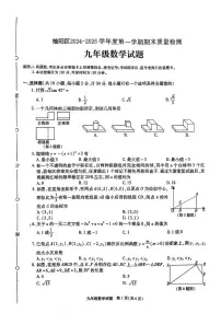 陕西省榆林市榆阳区2024-2025学年九年级上学期期末检测数学试题