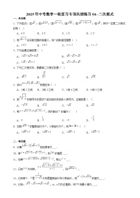 2025年九年级中考数学一轮复习专项巩固练习04--二次根式