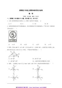 浙教版八年级数学上册期末临考抢分金卷试卷(原卷版解析版)