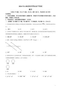 2024年云南省中考数学模拟试题（原卷版）