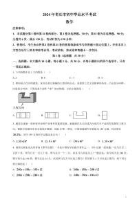 2024年山东省枣庄市中考数学模拟试题（原卷版）