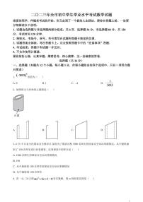 2024年山东省聊城市中考数学模拟试题（原卷版）