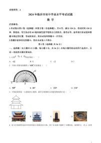 2024年山东省临沂市中考数学模拟试题（原卷版）