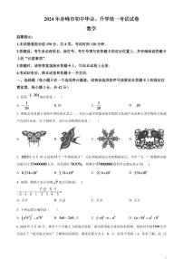 2024年内蒙古赤峰市中考数学模拟试题（原卷版）