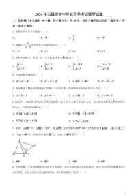 2024年江苏省无锡市中考数学模拟试题  （原卷版）