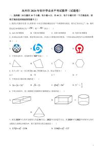 2024年湖南省永州市中考数学模拟试题（原卷版）