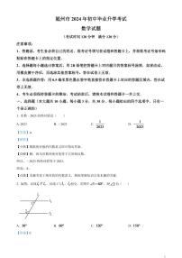 2024年湖北省随州市中考数学模拟试题（解析版）