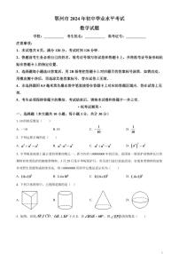 2024年湖北省鄂州市中考数学模拟试题（原卷版）