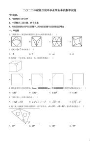 2024年黑龙江省绥化市中考数学模拟试题（原卷版）