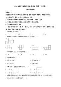 2024年浙江省台州市中考数学模拟试题（原卷版）