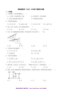 浙教版数学(2024)七年级下册期中试卷(含答案)