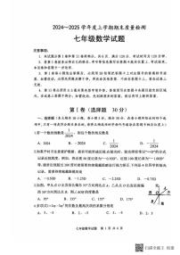 山东省日照市岚山区2024-2025学年七年级上学期1月期末数学试题