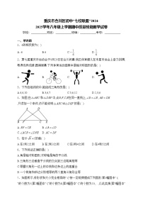 重庆市合川区初中“七校联盟”2024-2025学年八年级上学期期中质量检测数学试卷(含答案)
