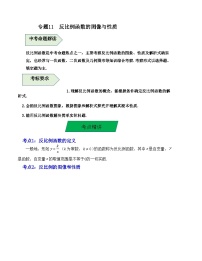 中考数学一轮复习知识梳理+考点精讲专题11 反比例函数的图像与性质（2份，原卷版+解析版）